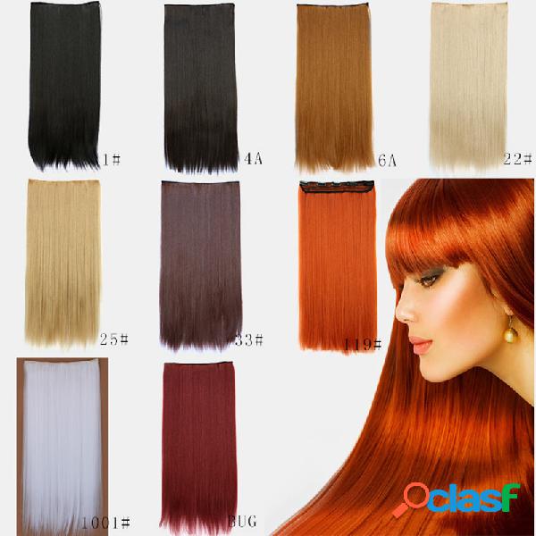 26 colores largo recto Cabello extensiones 5 clips falso