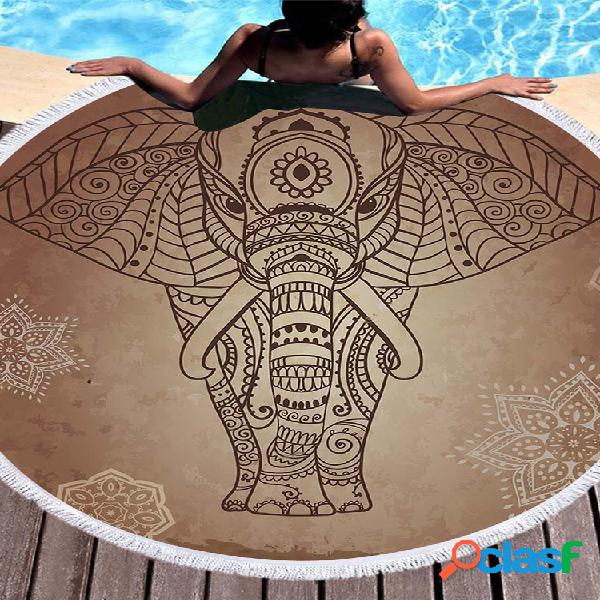 3D Totem Bohemia Mandala Elefante Impresión Playa Toallas