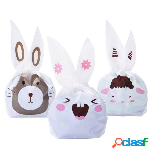 50 piezas lindo conejo de Pascua galletas Bolsa Boda