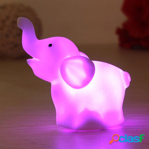 7 colores que cambian el elefante LED Luz nocturna Batería