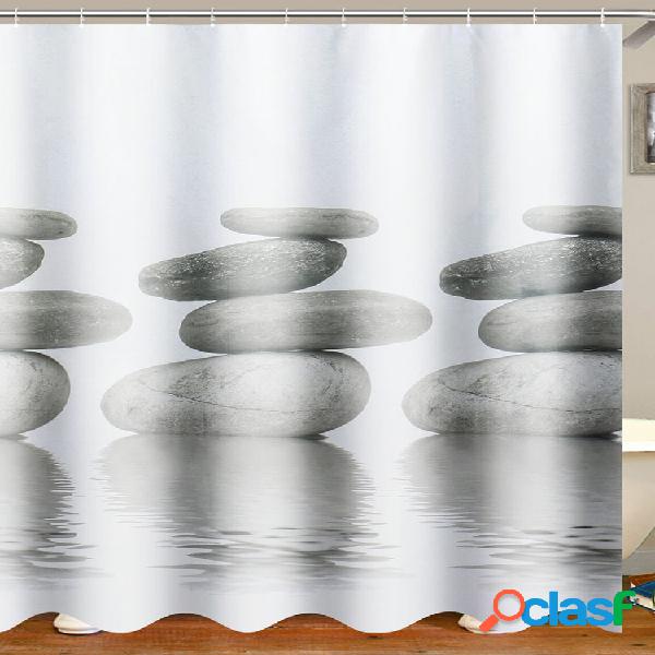 71x71 "Guijarros de piedra gris Impermeable Cortina de ducha