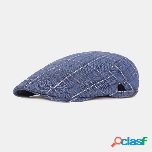 Beret Plaid Retro Sombrero Gorra de vendedor de periódicos