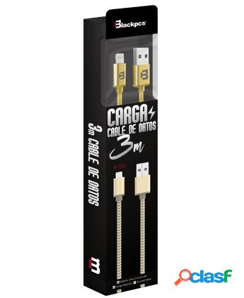 Blackpcs Cable de Carga Lightning Macho - USB A Macho, 3