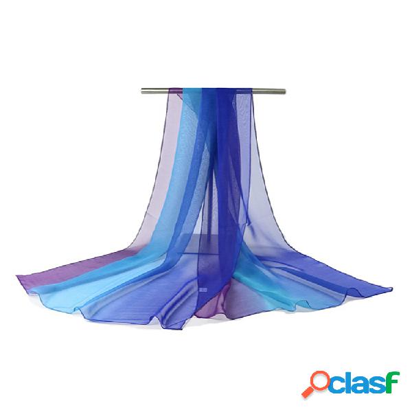 Bufandas de gasa de color degradado para mujer Chales