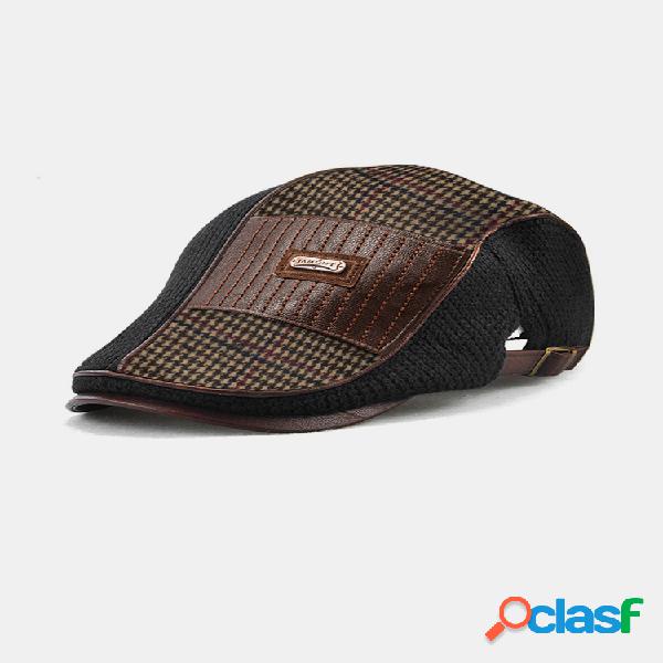 COLLROWN Hombres Tejidos de cuero Patchwork Color Casual