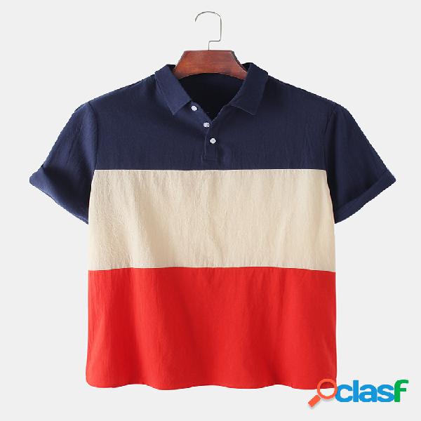 Camisas de golf sueltas de manga corta de algodón de