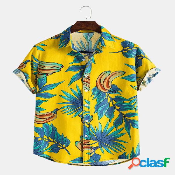 Camisas de manga corta casuales impresas estilo hawaiano