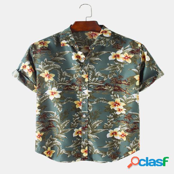 Camisas de manga corta flojas transpirables con estampado