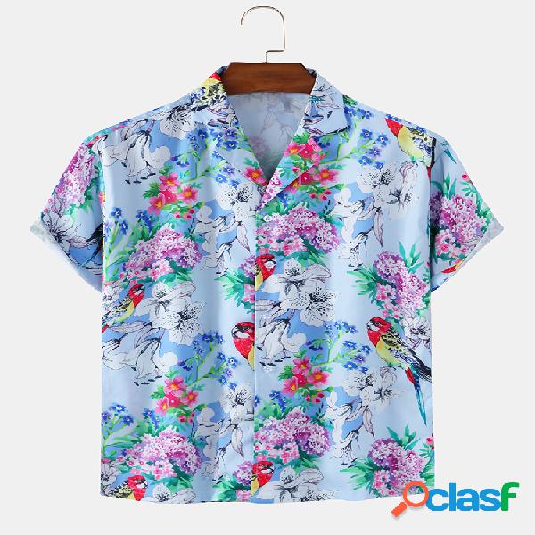 Camisas de manga corta transpirables de verano con estampado