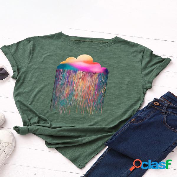 Camiseta de manga corta con cuello redondo y estampado