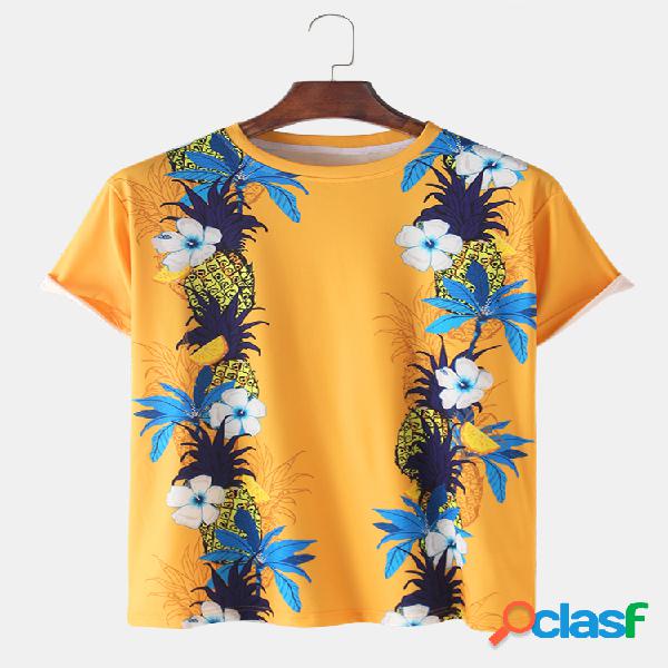 Camisetas con cuello en V flojas y estampadas florales