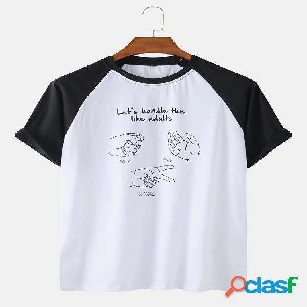 Camisetas de manga corta casuales para hombre con contraste