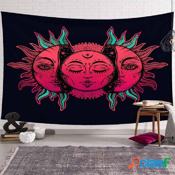 Colgante de pared Luna y sol Mandala Tapiz Colcha Bohemia