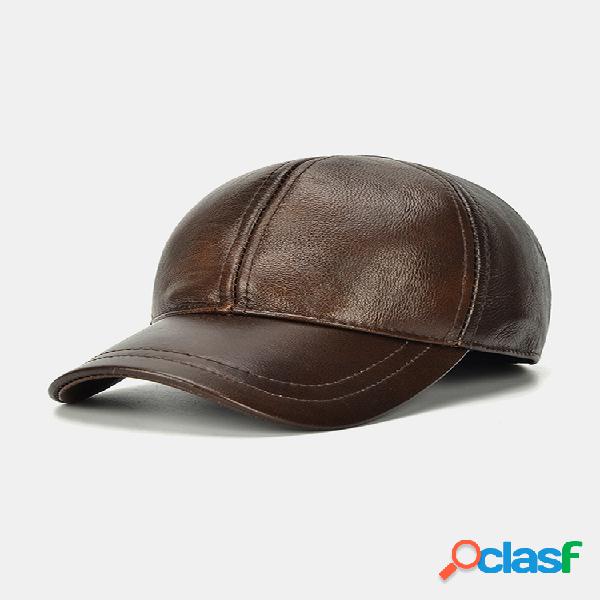 Collrown Men Piel Genuina Plus Espesor Invierno al aire
