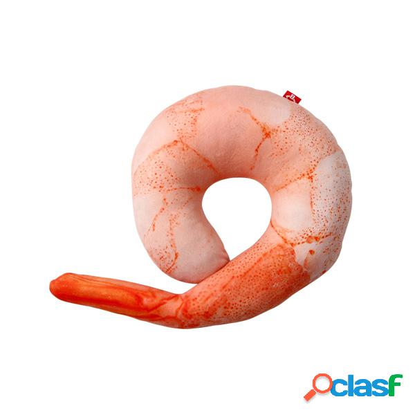 Creative 3D Shrimp Throw Pillow Felpa en forma de U Sofá