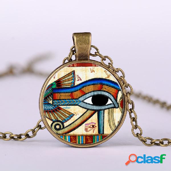 Eye Of Horus Gem Colgante Collar Cadena de metal ajustable