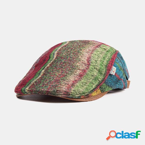 Felpa Soft Tejido Tartán Costura Boina Gorras Warm Newboys