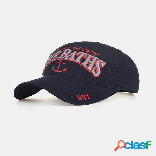 Gorra de béisbol con bordado de ancla letra Sun Sombrero