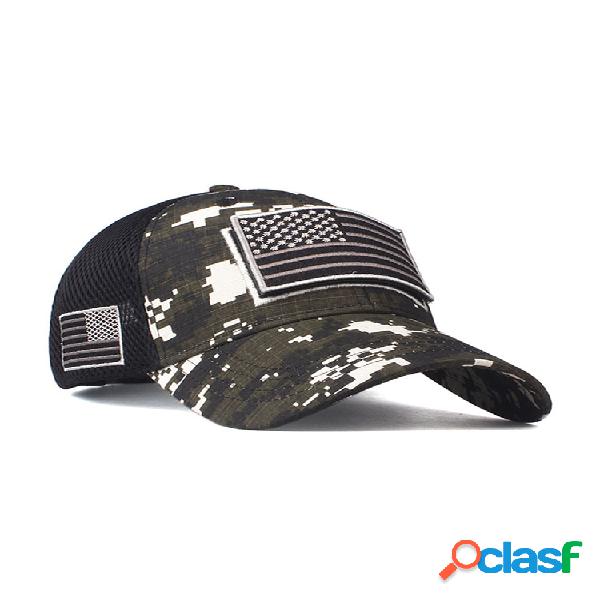 Gorra de béisbol de camuflaje para hombre y mujer, parche