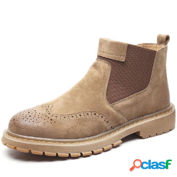 Hombre Piel Antideslizante Paneles elásticos Brogue Soft