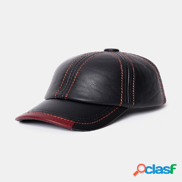 Hombre vendimia Piel Genuina al aire libre Gorra de béisbol