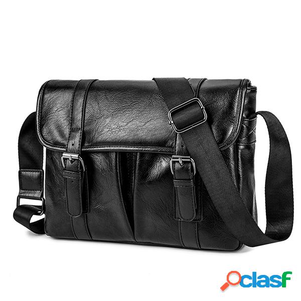 Hombres Faux Leather Black Business Bolsa Shoulder Bolsa