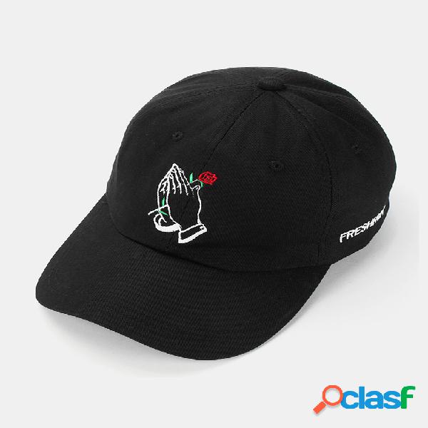 Hombres Mujer Rose Black Gorra de béisbol Ajustable