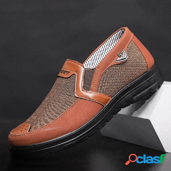 Hombres Old Peking Cloth empalme transpirable resbalón en