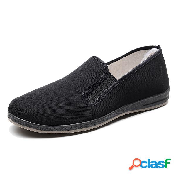 Hombres Old Peking Style Comfy Soft Slip On Cloth Shoes