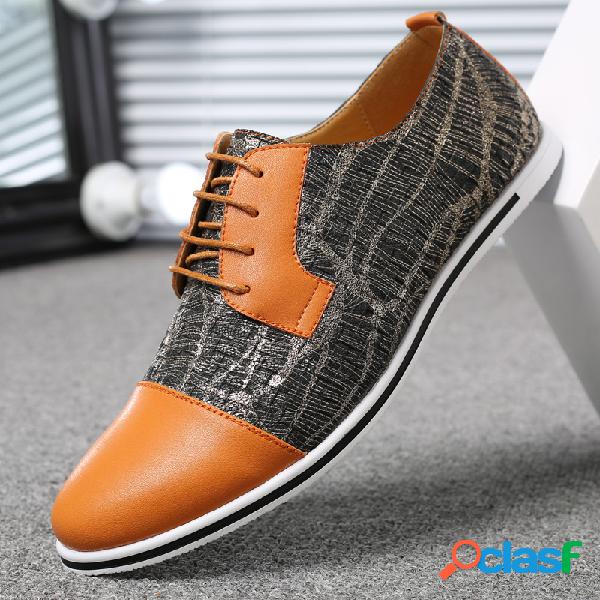 Hombres de gran tamaño Cap Toe Color Blocking Lace Up