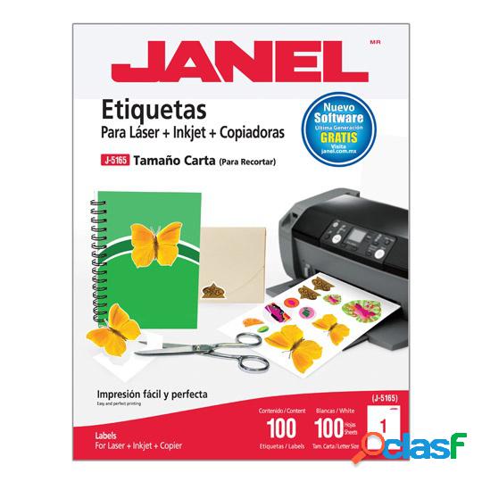 Janel Etiqueta Blanca de 216 x 279mm, Paquete de 100