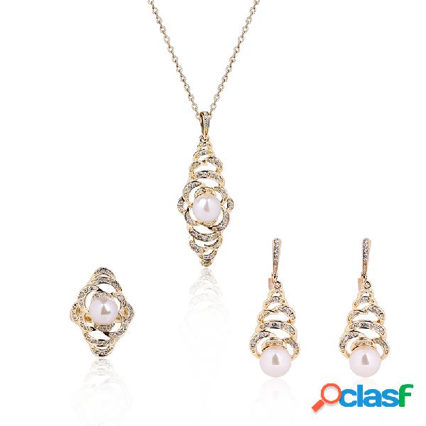 Joyería de moda conjunto de perlas de diamantes de