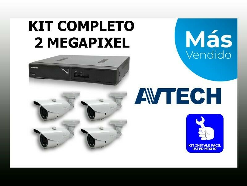 Kit Videovigilancia Avtech 4 Cámaras 2mp + Hdd 500gb