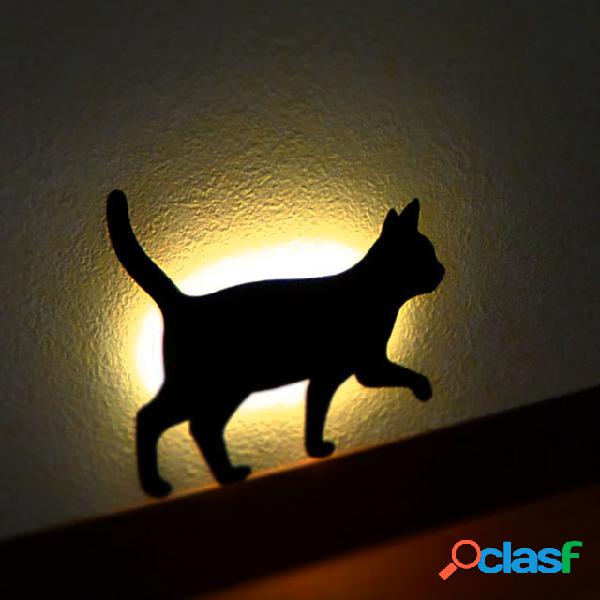 Lindo Gato Control de sonido de luz de pared acrílica