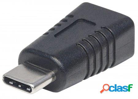 Manhattan Adaptador USB C Macho - USB Mini-B Hembra, Negro