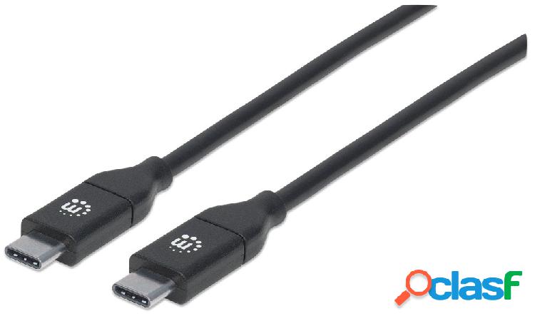 Manhattan Cable USB C Macho - USB C Macho, 2 Metros, Negro