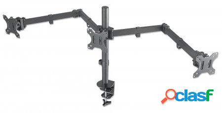 Manhattan Soporte de Mesa para 3 Monitores 13" - 27", 21Kg,