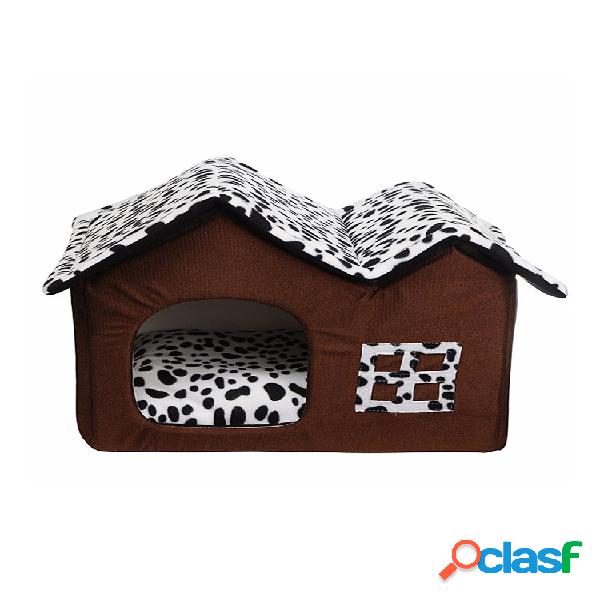 Mascota de lujo portátil Perro Gato Casa de cama Estera