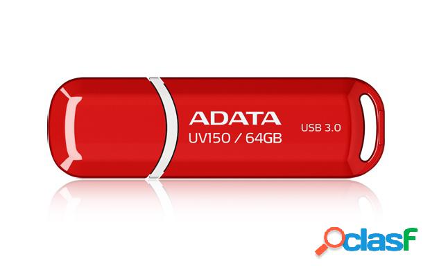 Memoria USB Adata Dashdrive UV150, 64GB, USB 3.0, Rojo