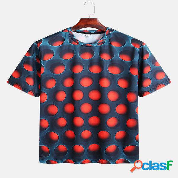 Mens Summer Funny Printed Round Cuello Camisetas casuales de