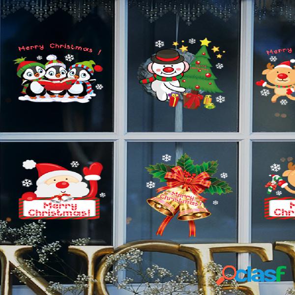 Miico SK9108 pegatina navideña ventana pingüino de dibujos