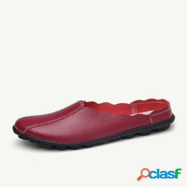 Mocasines cómodos planos de talón abierto slip on de talla