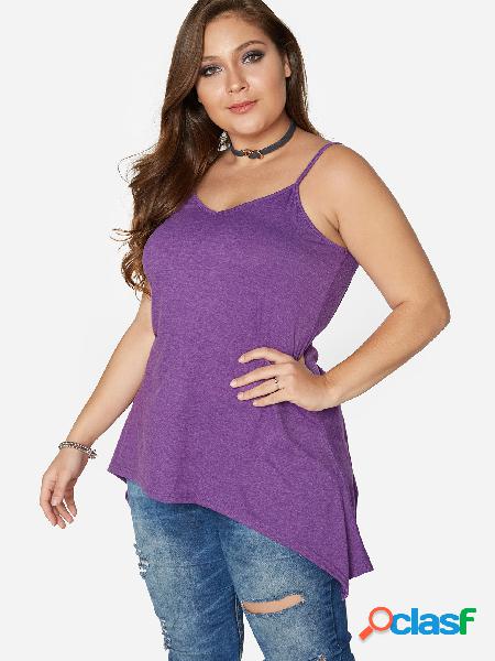 Morado con cuello en V irregular Cami