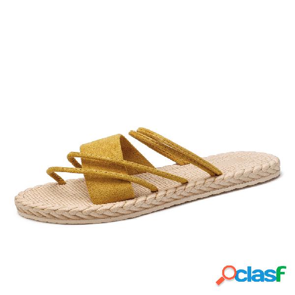 Mujer Ante de color liso Soft Bottom Flats zapatillas