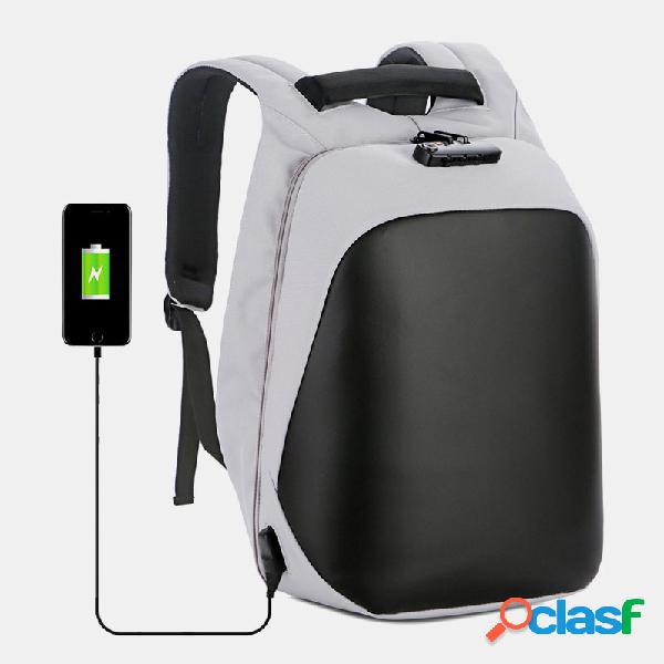 Mujer Contraseña Impermeable Dacron USB Charging Anti Theft