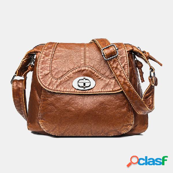 Mujer vendimia Casual Crossbody sólido Bolsa