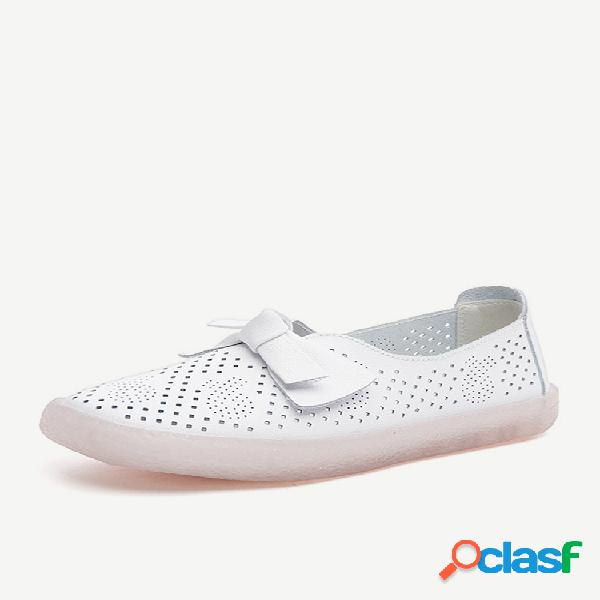 Plus Talla Mujer Mocasines planos huecos transpirables