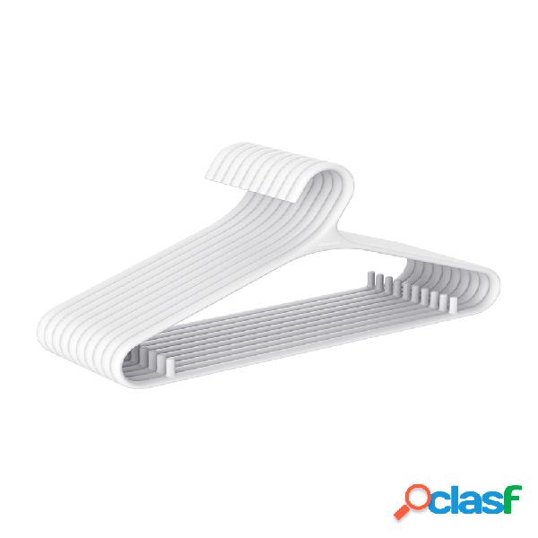 QUANGE 10PCS Paño ancho blanco para hombros Percha Gancho