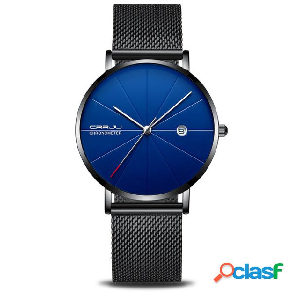 Reloj de cuarzo de acero completo analógico con