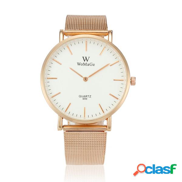 Reloj de cuarzo de moda reloj de pulsera de dial redondo de